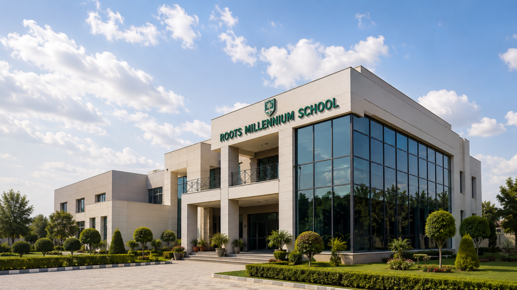 Modern Beaconhouse School System campus in Kallar Kahar featuring contemporary architecture, landscaped gardens, and premium educational facilities.